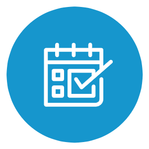 Icon of a calendar with approved scheduling